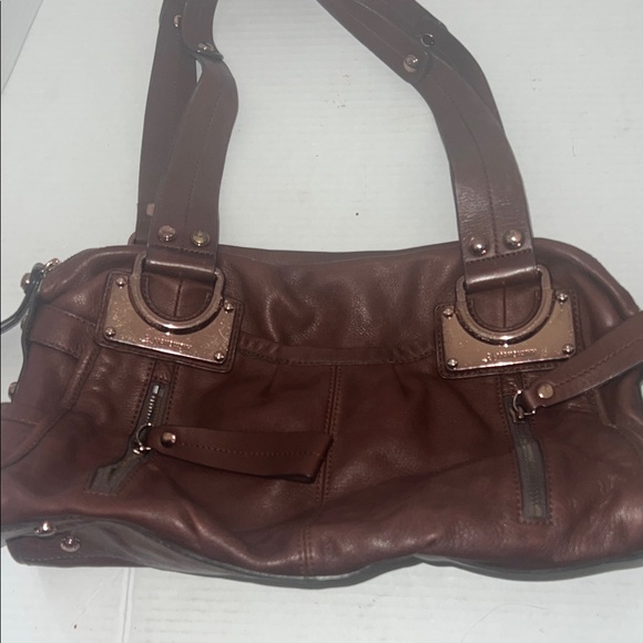 Vintage Y2K B. Makowsky Purse Leather Slouchy Tote Bag - Picture 3 of 10